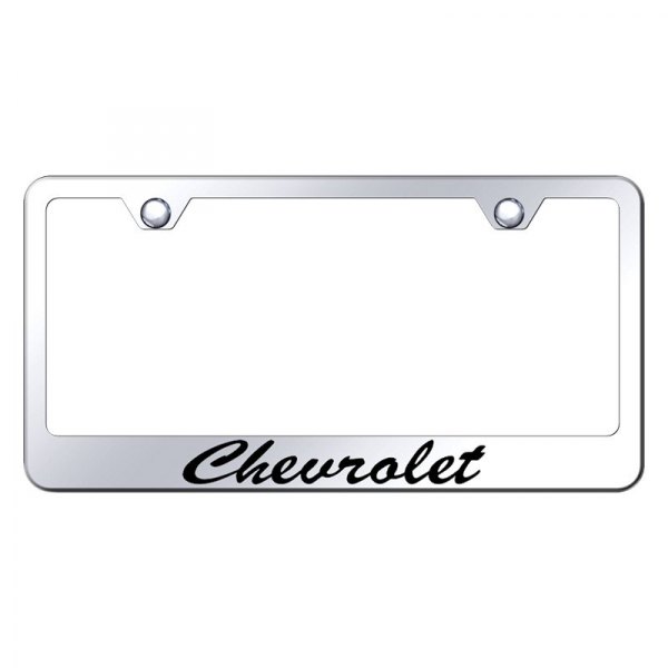 Autogold® - License Plate Frame with Script Laser Etched Chevrolet Logo