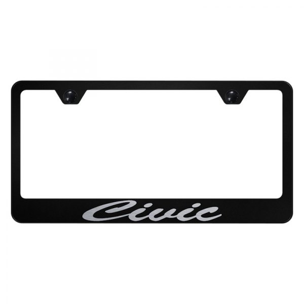 Autogold® - License Plate Frame with Script Laser Etched Civic Logo