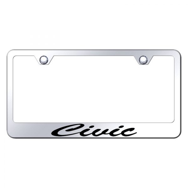 Autogold® - License Plate Frame with Script Laser Etched Civic Logo
