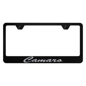 Autogold® - License Plate Frame with Script Laser Etched Camaro Logo