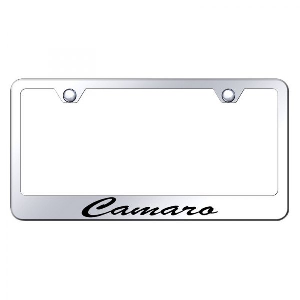 Autogold® - License Plate Frame with Script Laser Etched Camaro Logo