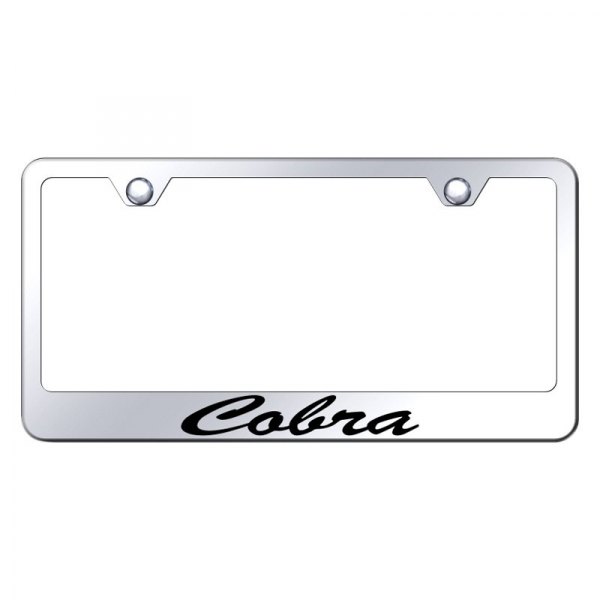 Autogold® - License Plate Frame with Script Laser Etched Cobra Logo