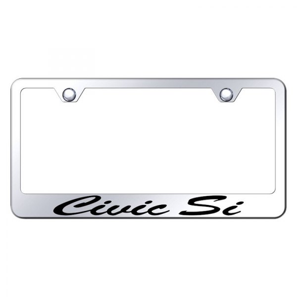 Autogold® - License Plate Frame with Script Laser Etched Civic SI Logo