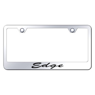 Autogold® - Chrome License Plate Frame with Script Laser Etched Edge Logo