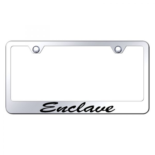 Autogold® LFS.ENC.EC - Chrome License Plate Frame with Script Laser ...