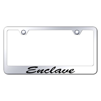 Autogold® - Chrome License Plate Frame with Script Laser Etched Enclave Logo