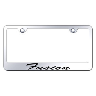 Autogold® - Chrome License Plate Frame with Script Laser Etched Fusion Logo