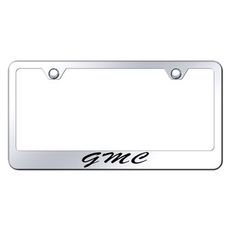 Autogold® - Chrome License Plate Frame with Script Laser Etched GMC Logo