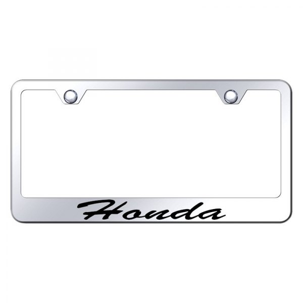 Autogold® - License Plate Frame with Script Laser Etched Honda Logo
