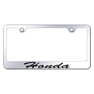 Autogold® - Chrome License Plate Frame with Script Laser Etched Honda Logo