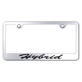 Autogold® - Chrome License Plate Frame with Script Laser Etched Hybrid Logo