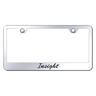 Autogold® - Chrome License Plate Frame with Script Laser Etched Insight Logo