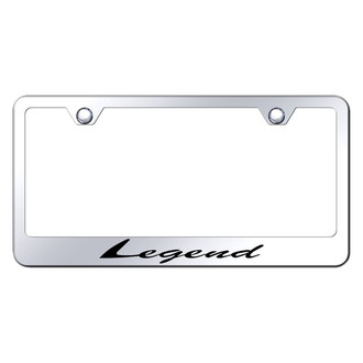 Autogold® - Chrome License Plate Frame with Script Laser Etched Legend Logo