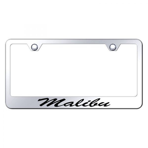 Autogold® - License Plate Frame with Script Laser Etched Malibu Logo