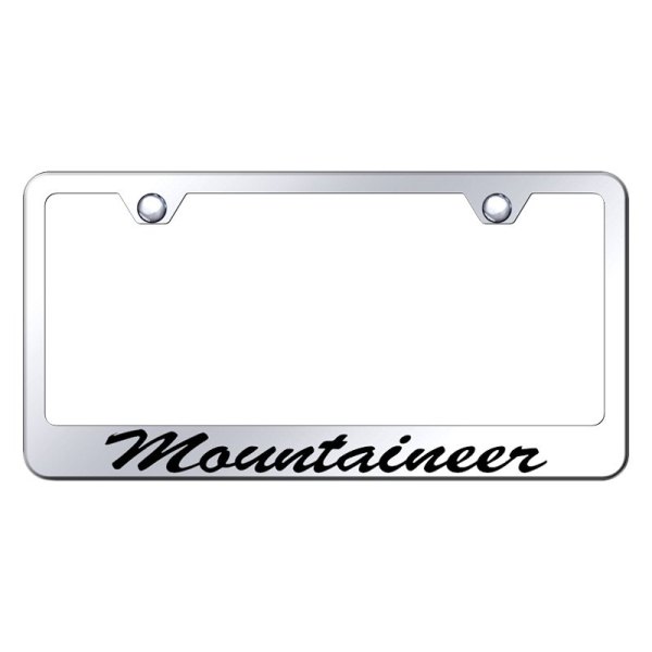 Autogold® - License Plate Frame with Script Laser Etched Mountaineer Logo
