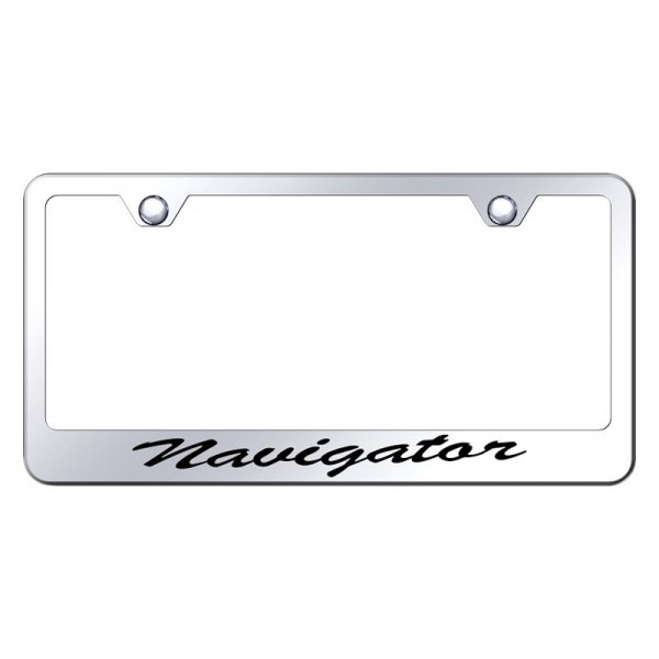 Autogold® - License Plate Frame with Script Laser Etched Navigator Logo