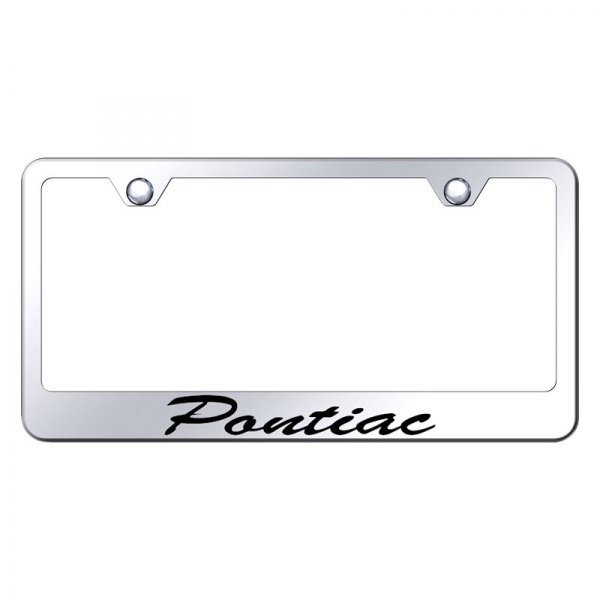 Autogold® - License Plate Frame with Script Laser Etched Pontiac Logo