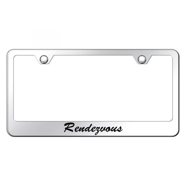Autogold® - License Plate Frame with Script Laser Etched Rendezvous Logo
