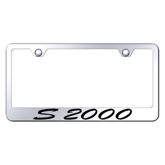 Autogold® - Chrome License Plate Frame with Script Laser Etched S2000 Logo