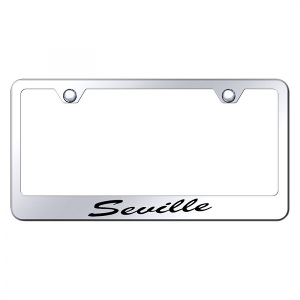 Autogold® - License Plate Frame with Script Laser Etched Seville Logo