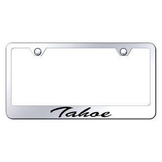 Autogold® - Chrome License Plate Frame with Script Laser Etched Tahoe Logo