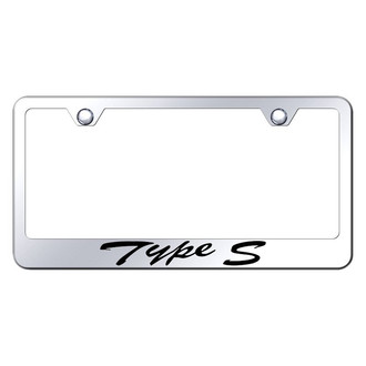 Autogold® - Chrome License Plate Frame with Script Laser Etched Type S Logo