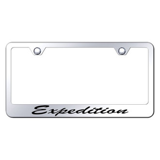 Autogold® - Chrome License Plate Frame with Script Laser Etched Expedition Logo