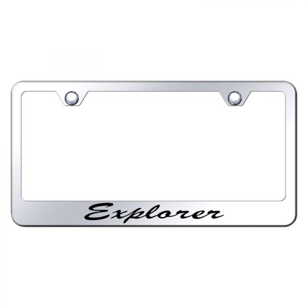 Autogold® - License Plate Frame with Script Laser Etched Explorer Logo