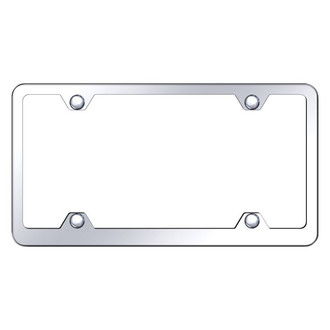 Autogold® - Plain 4-Hole Wide Body Chrome License Plate Frame