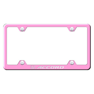 Autogold® - Wide Body Pink License Plate Frame with Laser Etched Accord Logo