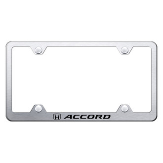Autogold® - Wide Body Brushed License Plate Frame with Laser Etched Accord Logo