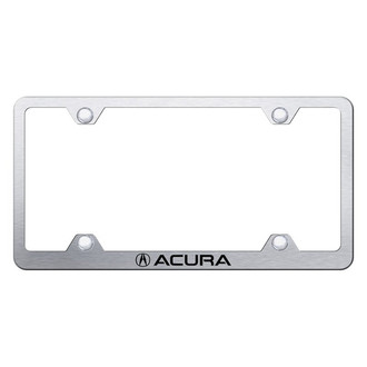 Autogold® - Wide Body Brushed License Plate Frame with Laser Etched Acura Logo and Emblem