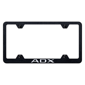 Autogold® - Wide Body Rugged Black License Plate Frame with Laser Etched ADX Logo