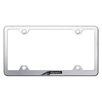 Autogold® - Wide Body Brushed License Plate Frame with Laser Etched A Spec Logo