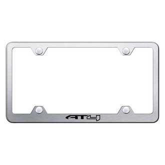 Autogold® - Wide Body Brushed License Plate Frame with Laser Etched AT4 Logo