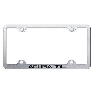 Autogold® - Wide Body Brushed License Plate Frame with Laser Etched Acura TL Logo