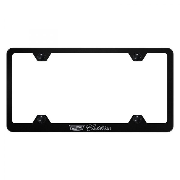 Autogold® - Wide Body License Plate Frame with Laser Etched Cadillac New Logo