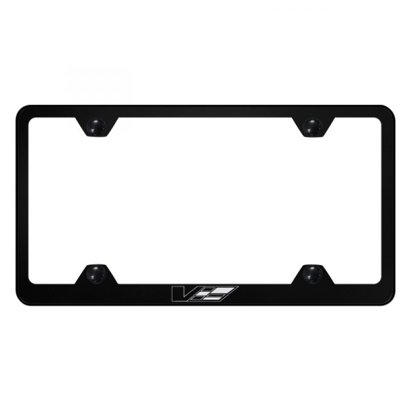 Autogold® - Wide Body License Plate Frame with Laser Etched Cadillac V Logo