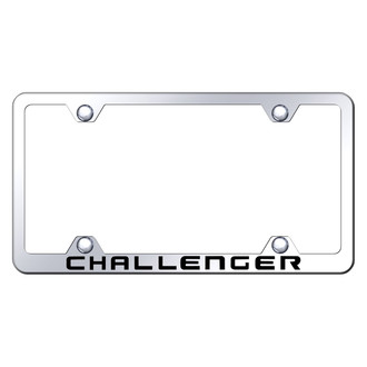 Autogold® - Wide Body Chrome License Plate Frame with Laser Etched Challenger Logo
