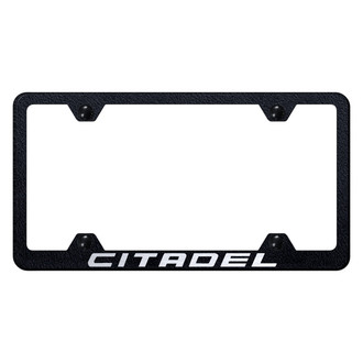 Autogold® - Wide Body Rugged Black License Plate Frame with Laser Etched Citadel Logo