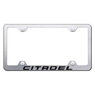 Autogold® - Wide Body Brushed License Plate Frame with Laser Etched Citadel Logo