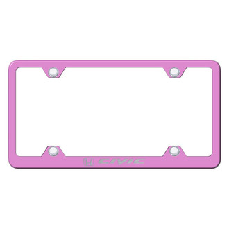 Autogold® - Wide Body Pink License Plate Frame with Laser Etched Civic Logo