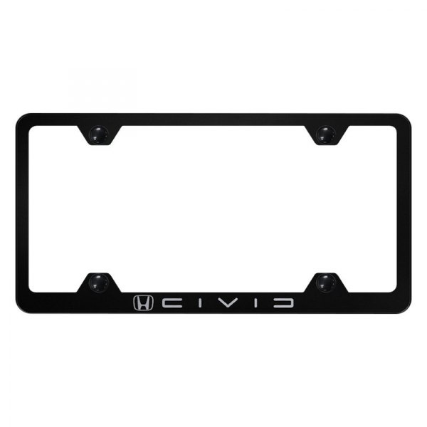 Autogold® - Wide Body License Plate Frame with Laser Etched Civic Reverse C Logo