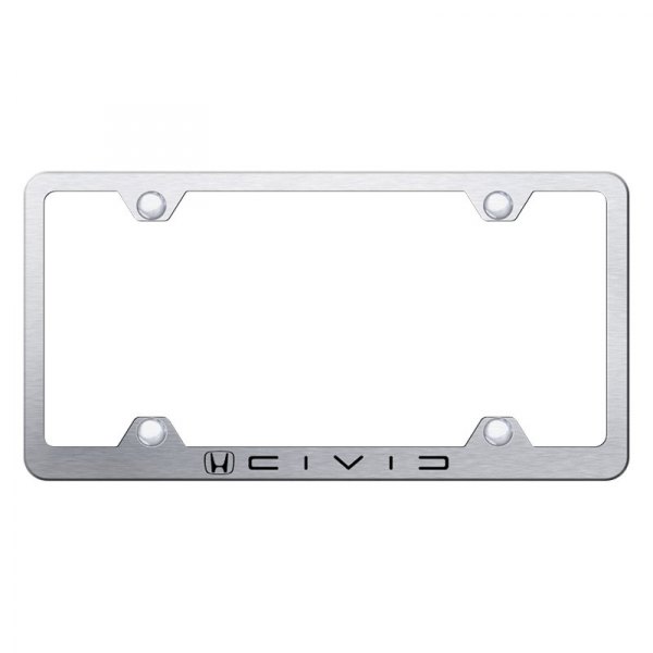Autogold® - Wide Body License Plate Frame with Laser Etched Civic Reverse C Logo