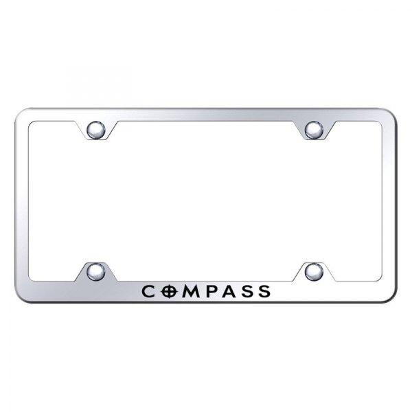 Autogold® - Wide Body License Plate Frame with Laser Etched Compass Logo