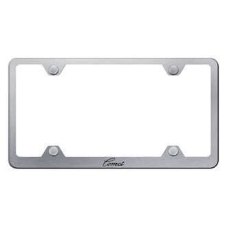 Autogold® - Wide Body Brushed License Plate Frame with Laser Etched Comet Logo