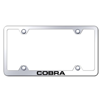 Autogold® - Wide Body Chrome License Plate Frame with Laser Etched Cobra Logo