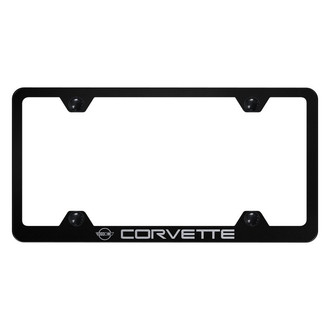 Autogold® - Wide Body License Plate Frame with Laser Etched Corvette C4 Logo