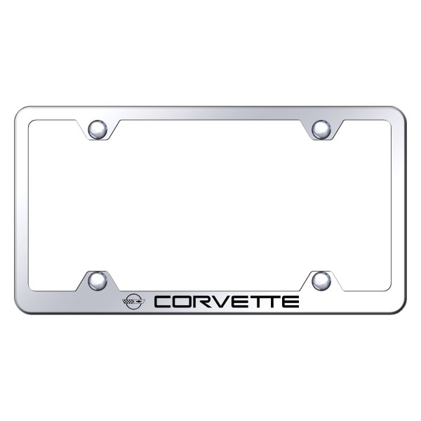 Autogold® - Wide Body License Plate Frame with Laser Etched Corvette C4 Logo