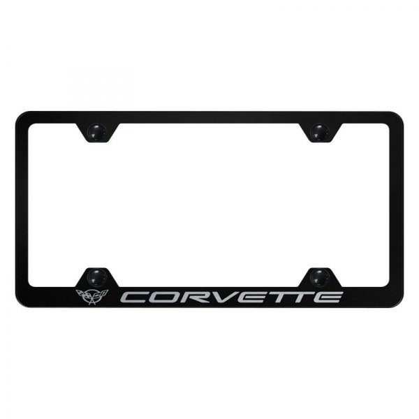 Autogold® - Wide Body License Plate Frame with Laser Etched Corvette C5 Logo